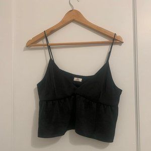 Aritzia Little Moon Cropped Satin Camisole Medium Black